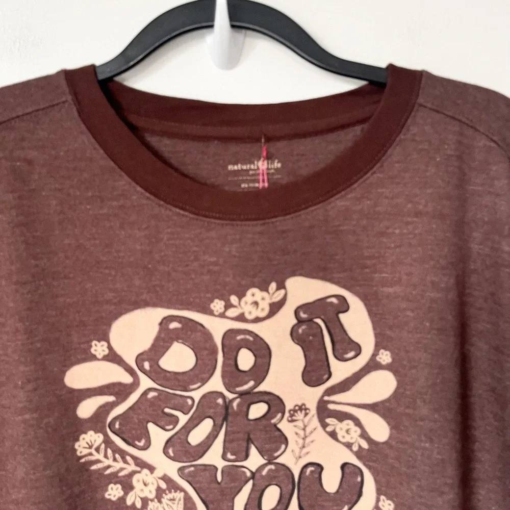 NEW Natural Life Do It For You Comfy Pocket Sweatshirt Floral Coffee Large Brown - Picture 5 of 12